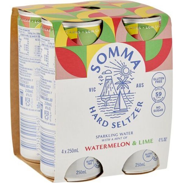 Buy SOMMA Watermelon & Lime Alcoholic Seltzer Can 250mL wholesale Suppliers